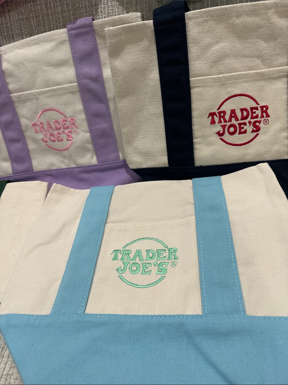 Trader Joe's Mini Tote Bag - Multiple Color Options Set of 8 - Picture 3 of 3